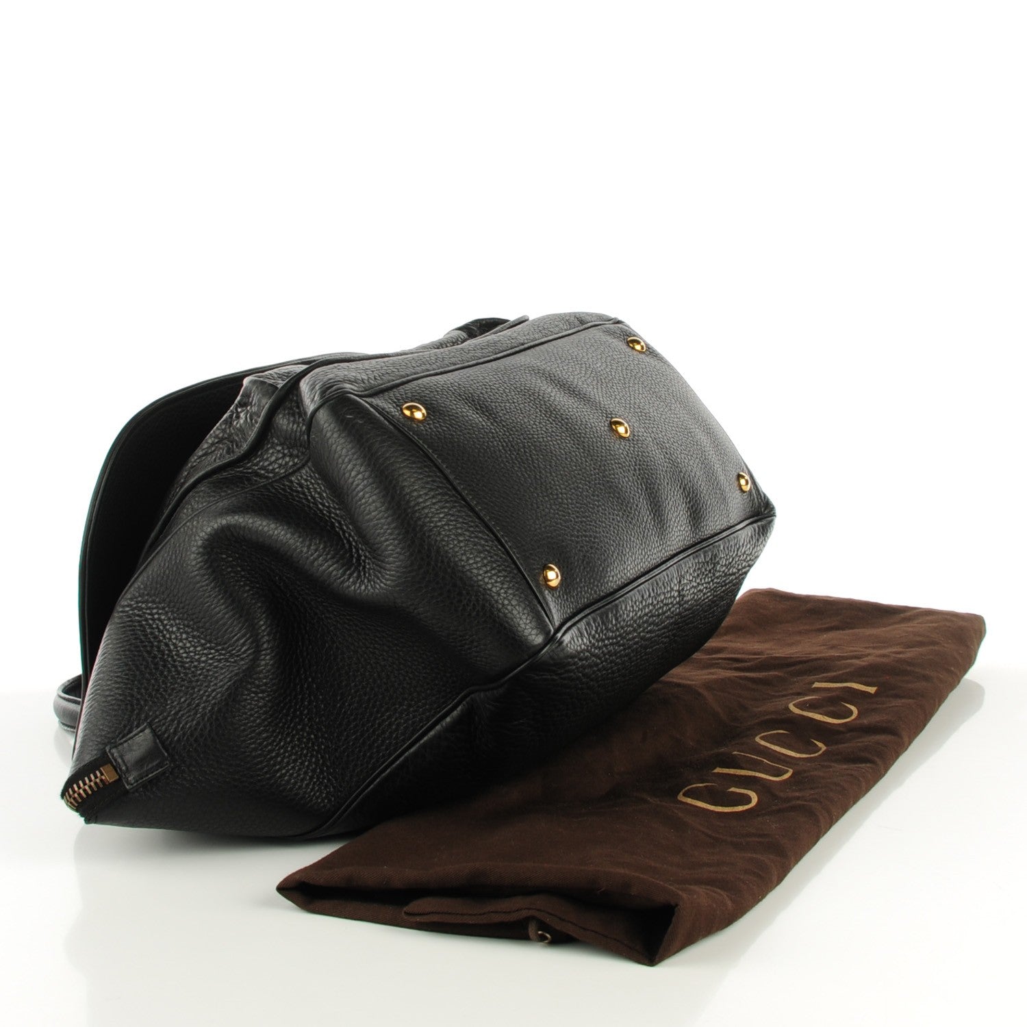 Gucci Pebbled Calfskin Medium 1973 Top Handle Satchel Black 4 of 9