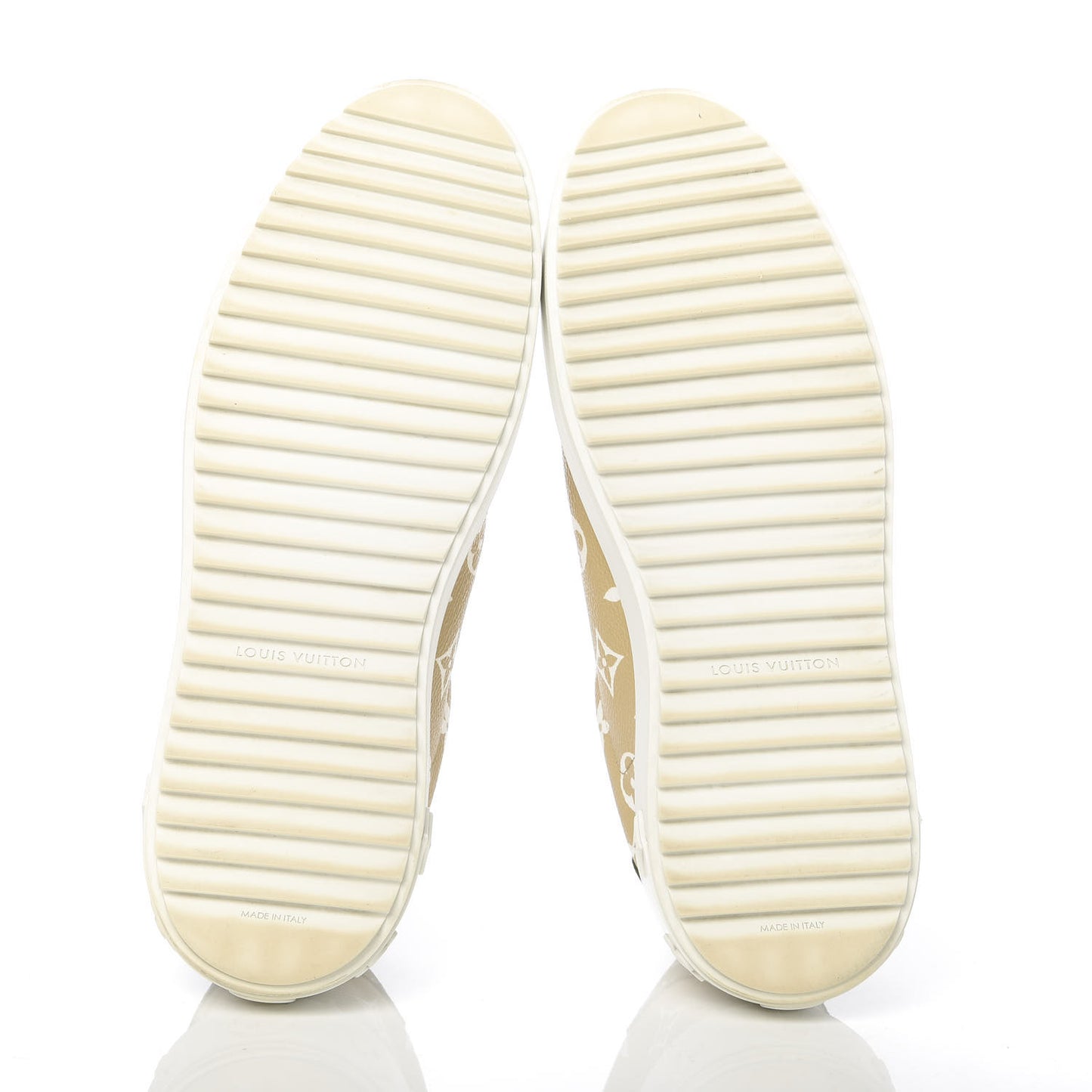 Monogram Giant Time Out Sneakers 41 Kaki White Beige