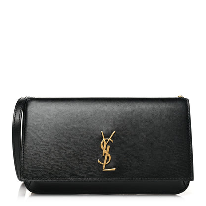 Saint Laurent Grained Calfskin Monogram Phone Holder Crossbody Black 1 of 10