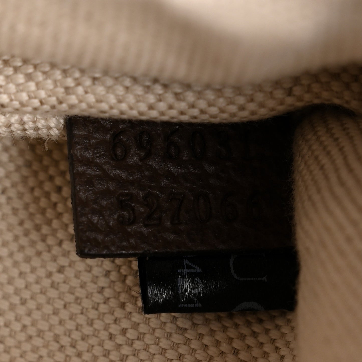 Monogram Jumbo GG Textured Dollar Calfskin Web Belt Bag Camel Ebony New Acero