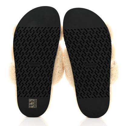 Hermes Woolskin Womens Chypre Sandals 38.5 Ecru 5 of 9