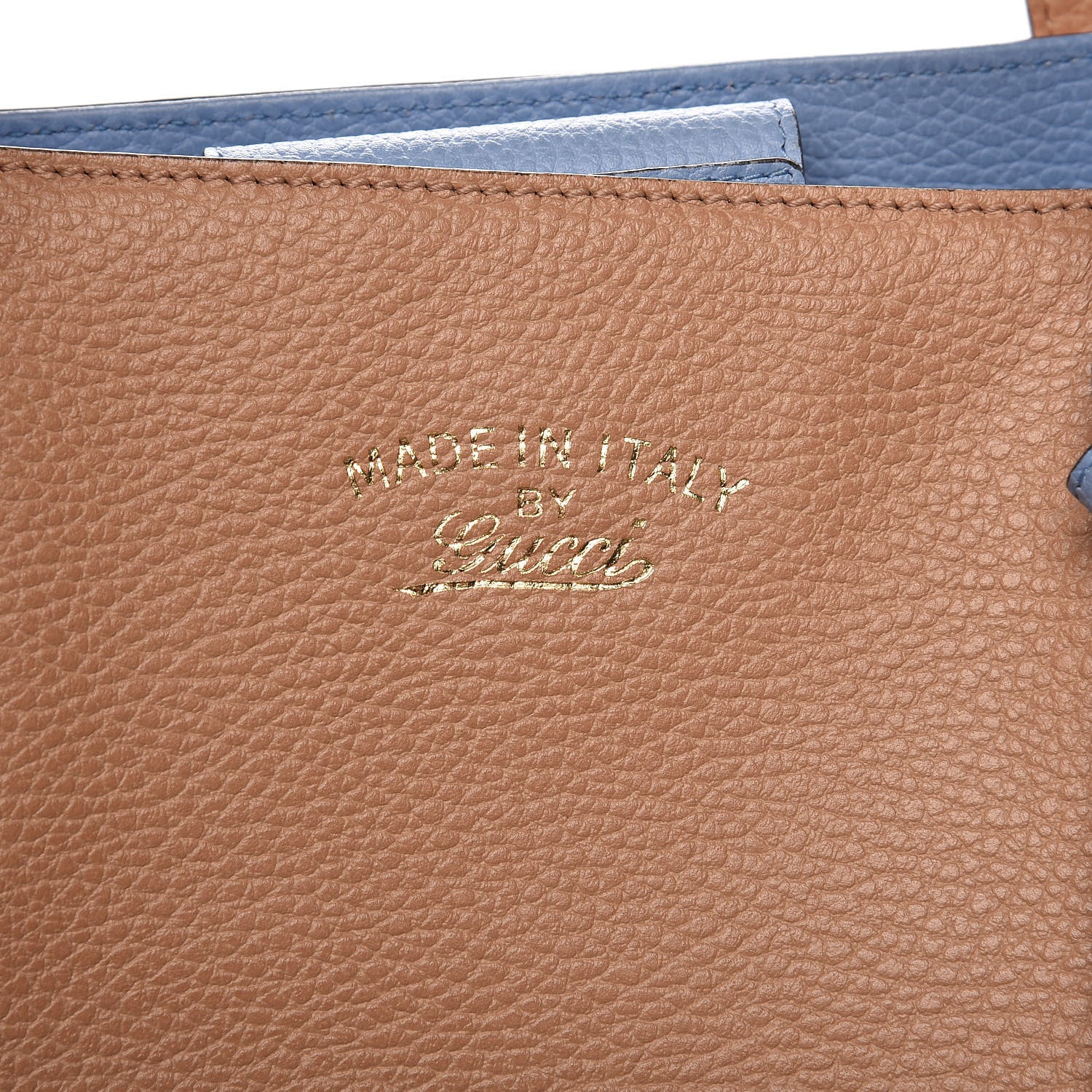 Gucci Dollar Calfskin Medium Swing Tote Camelia Mineral Blue 6 of 8