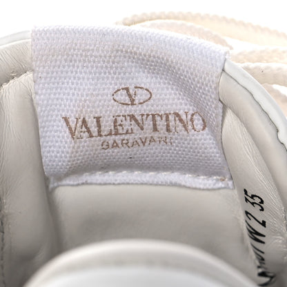 Valentino Garavani Calfskin Rockstud Untitled Open Sneakers 35 White Rose Cannelle 9 of 12