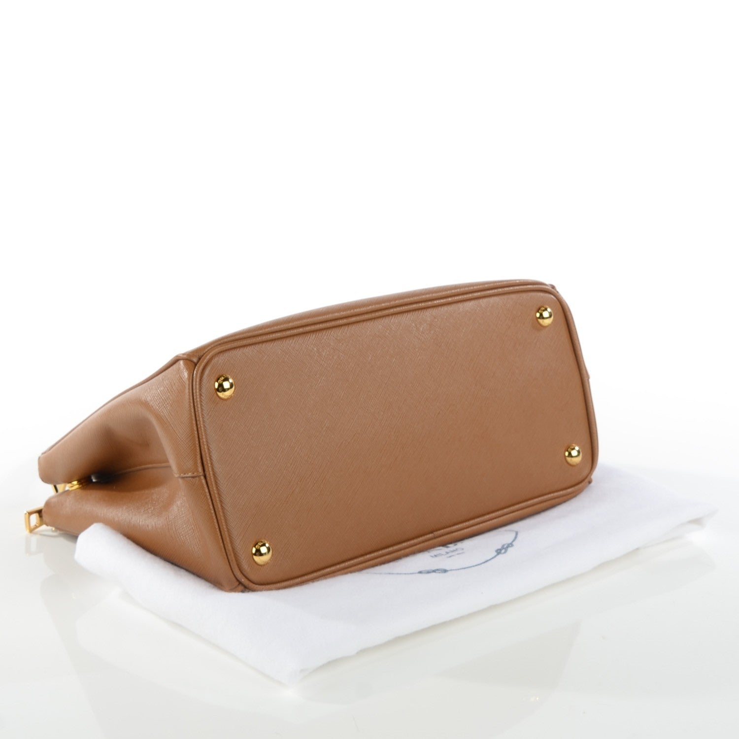 Prada Saffiano Small Galleria Double Zip Tote Caramel 4 of 9