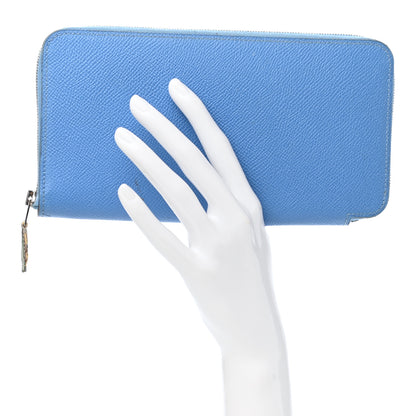 Hermes Epsom Silk'In Wallet Bleu Paradis 2 of 11