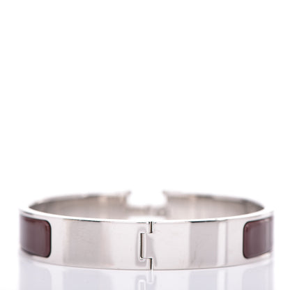 Hermes Enamel Narrow Clic Clac H Bracelet PM Burgundy 3 of 6