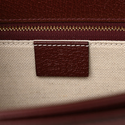 Gucci Monogram Textured Dollar Calfskin Horsebit 1955 Shoulder Bag Sahara Rubino Chardonnay 6 of 10