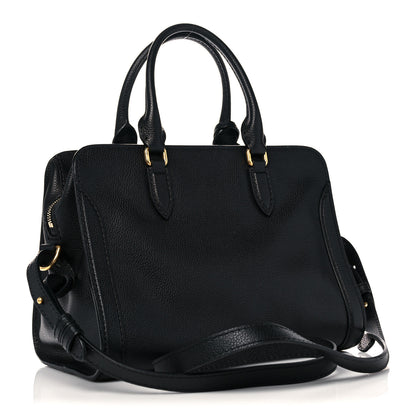 Alexander McQueen Pebbled Calfskin Small Skull Padlock Zip Around Tote Black 3 of 12