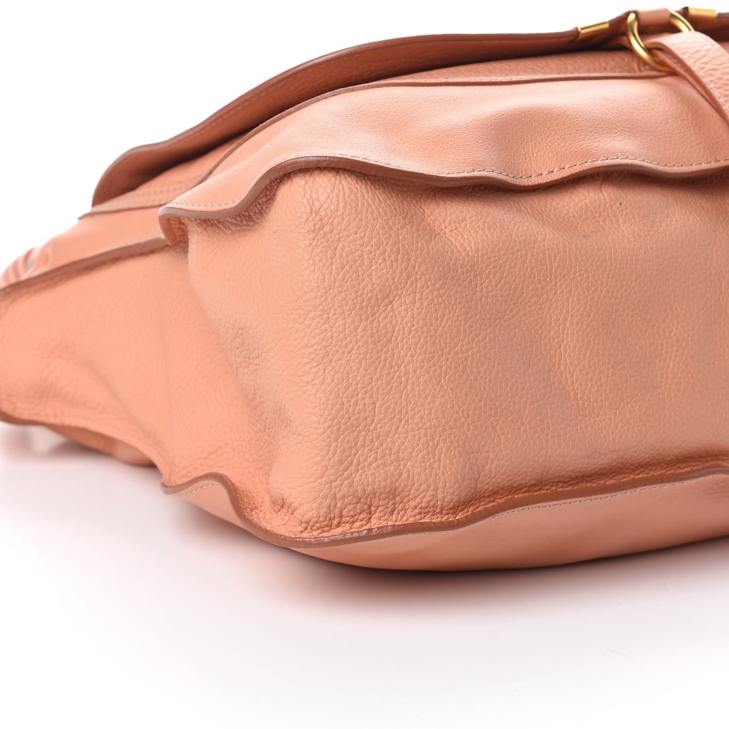 Calfskin Large Marcie Satchel Peach Pink