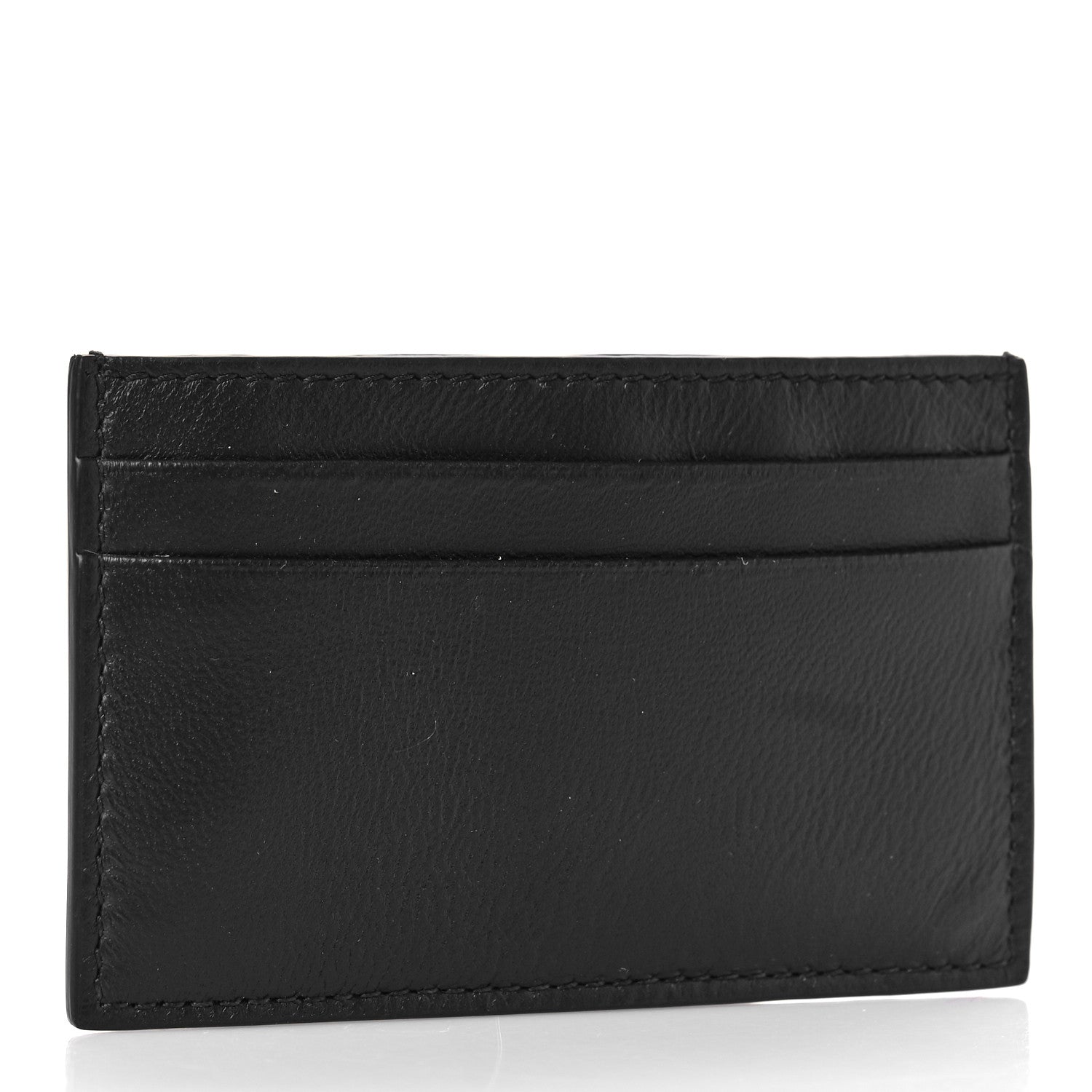 Alexander McQueen Calfskin Rib Cage Card Holder Black Red 1260411