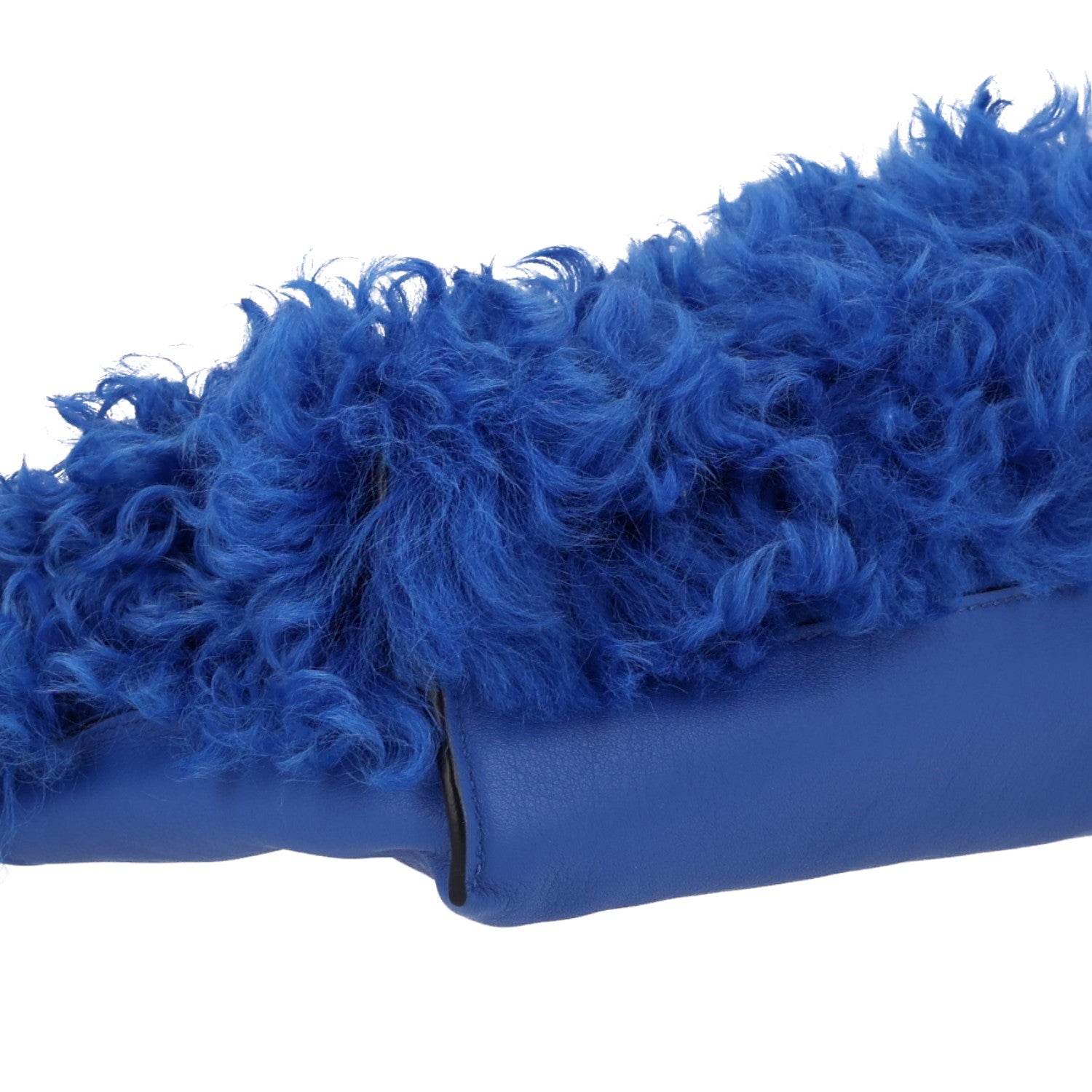 Loewe Nappa Shearling Flamenco Knot Clutch Blue 9 of 10