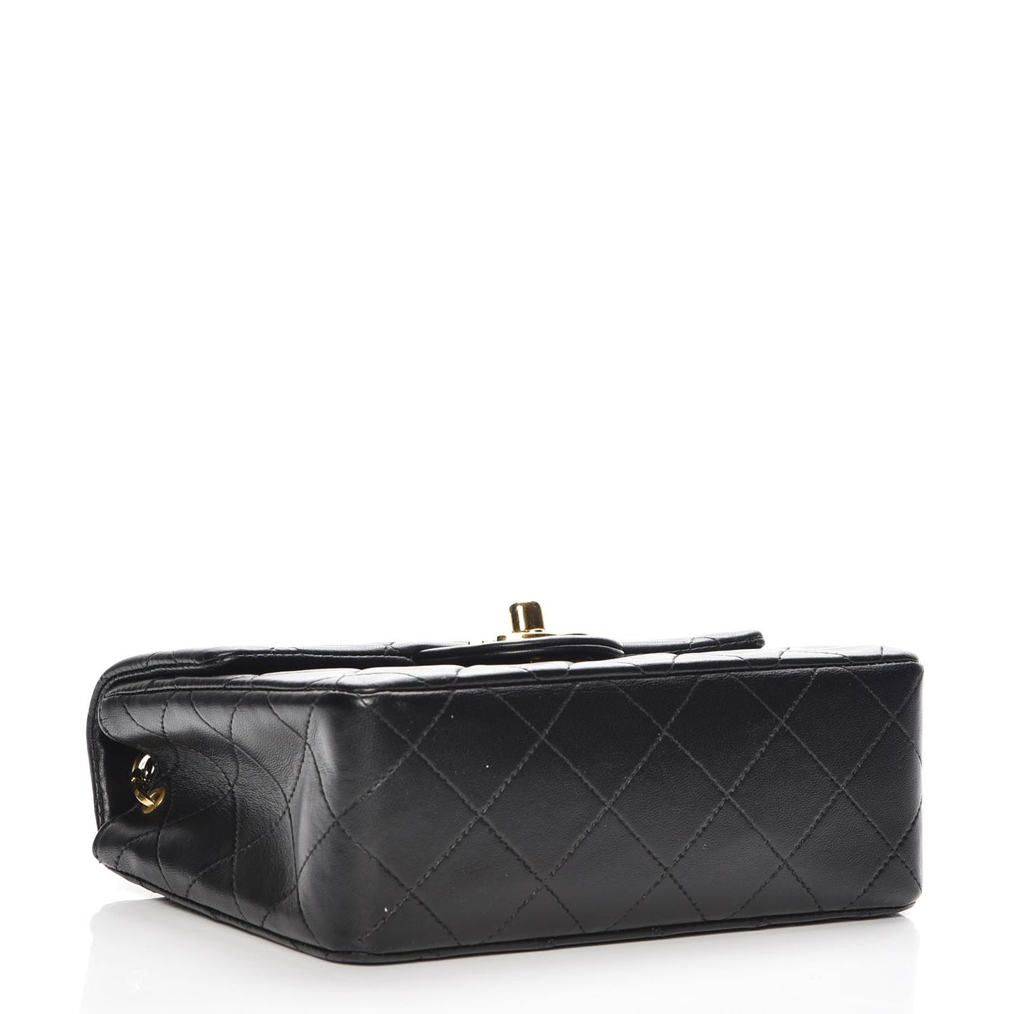 Lambskin Quilted Mini Square Flap Black