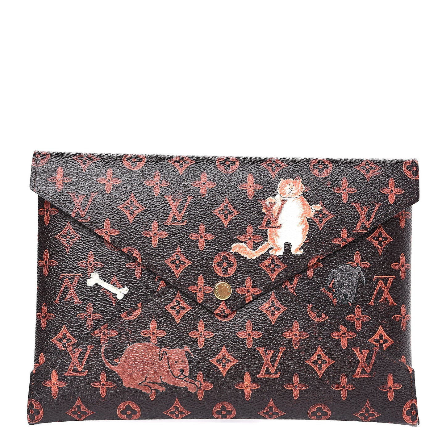Catogram Large Kirigami Pochette Marron