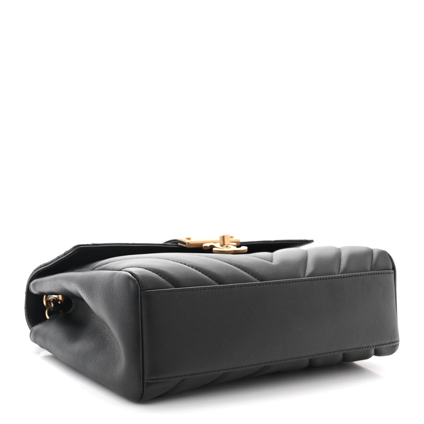 Calfskin Quilted Chevron In The City Bag Black