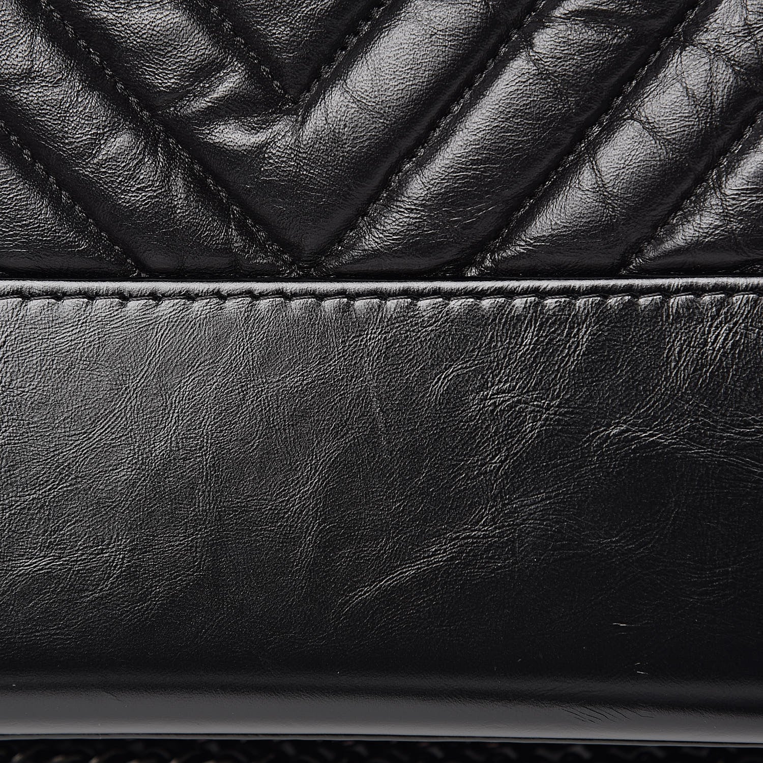 Chanel Aged Calfskin Chevron Quilted Medium Gabrielle Hobo So Black 8 of 13