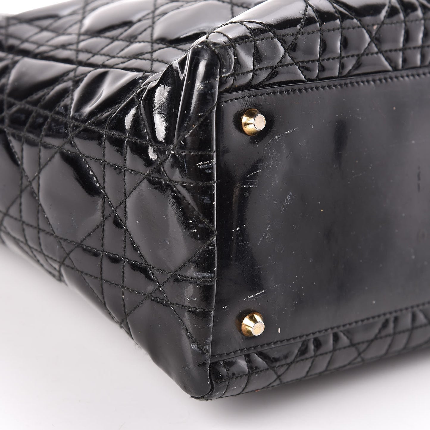 Patent Cannage Large Lady Dior Black