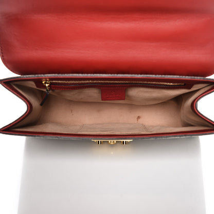 Gucci GG Supreme Monogram Moon Calfskin Medium Padlock Shoulder Bag Beige Blue Hibiscus Red Mystic White 5 of 10