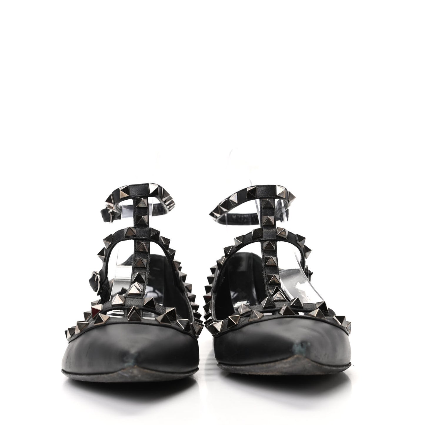 Nappa Rockstud Cage Ballerina Flats 37.5 Black