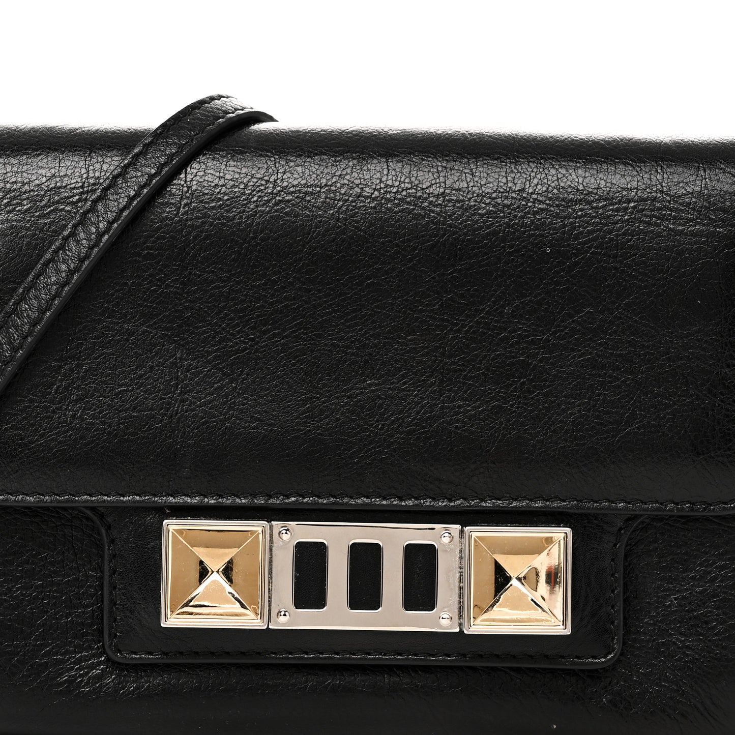 Calfskin PS11 Wallet With Strap Black