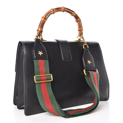 Gucci Calfskin Bamboo Web Large Dionysus Top Handle Bag Black Bright Evergreen Hibiscus Red 4 of 32