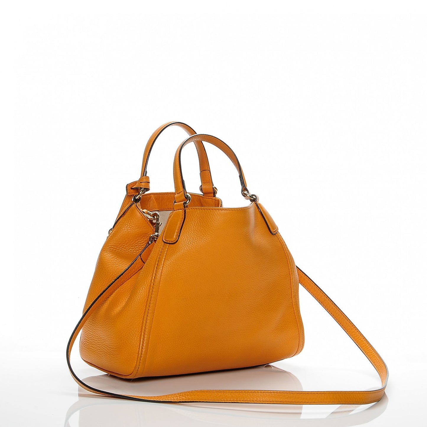 Pebbled Calfskin Small Soho Shoulder Bag Curcuma