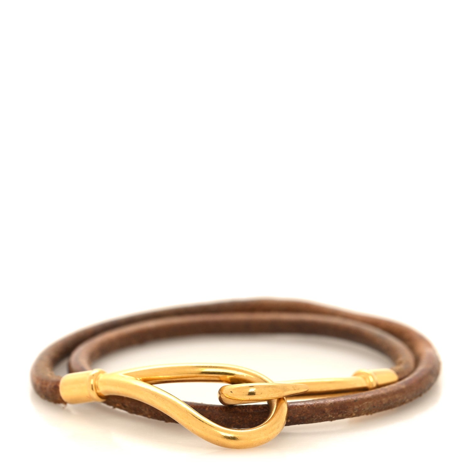 Hermes Natural Bridle Jumbo Hook Double Tour Bracelet Bouton 1 of 4