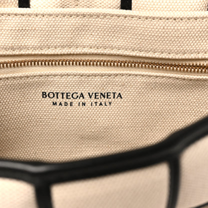 Bottega Veneta Canvas Intrecciato Padded Cassette Crossbody Bag Natural Black 6 of 9