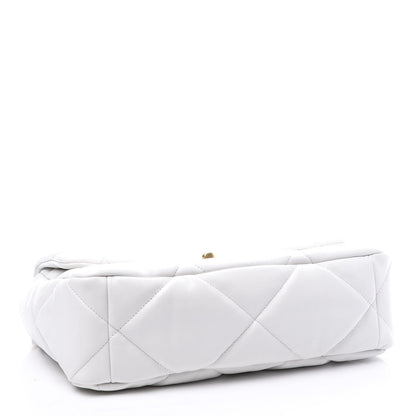 Chanel Goatskin Quilted Large 19 Flap White 3 of 10