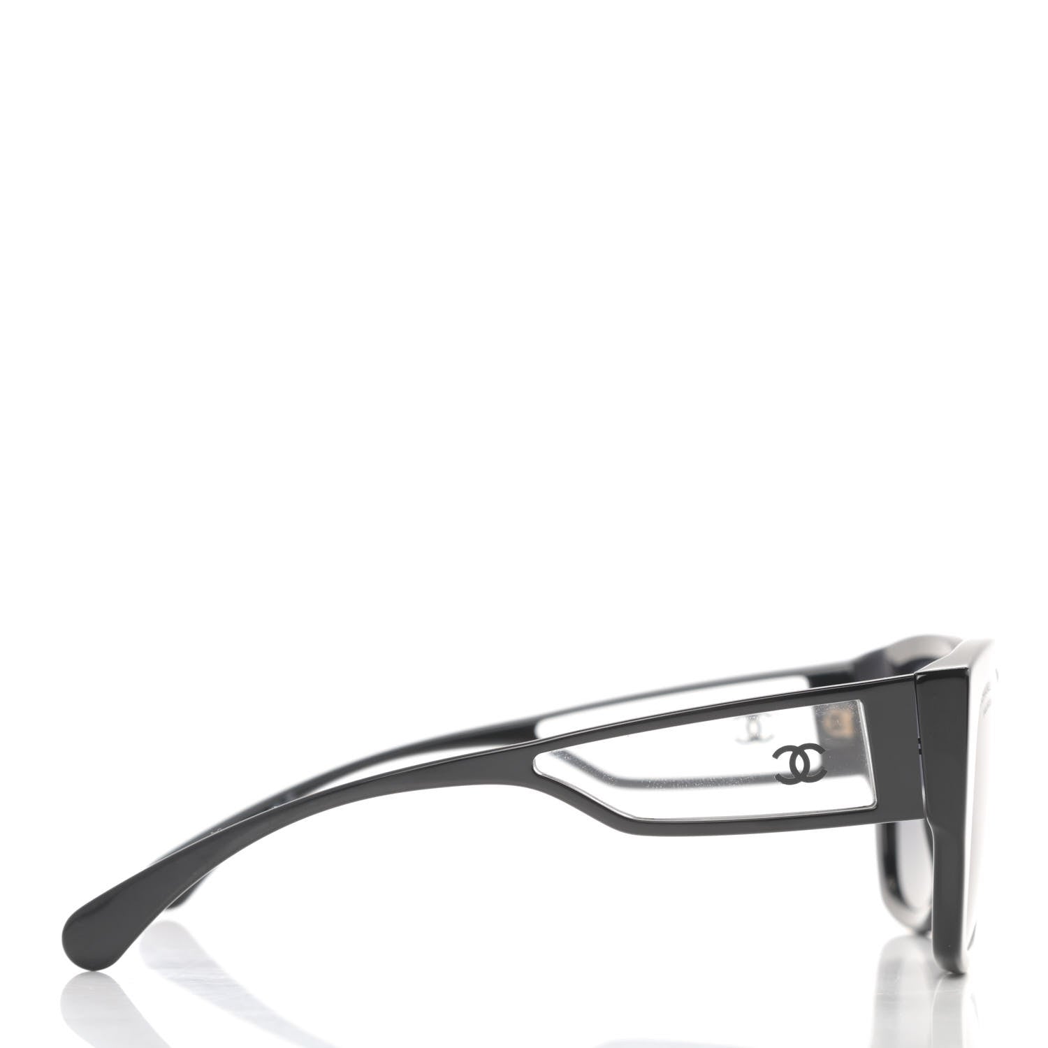 Chanel Acetate 18K White Gold Polarized Butterfly Sunglasses 5429 Black 3 of 8