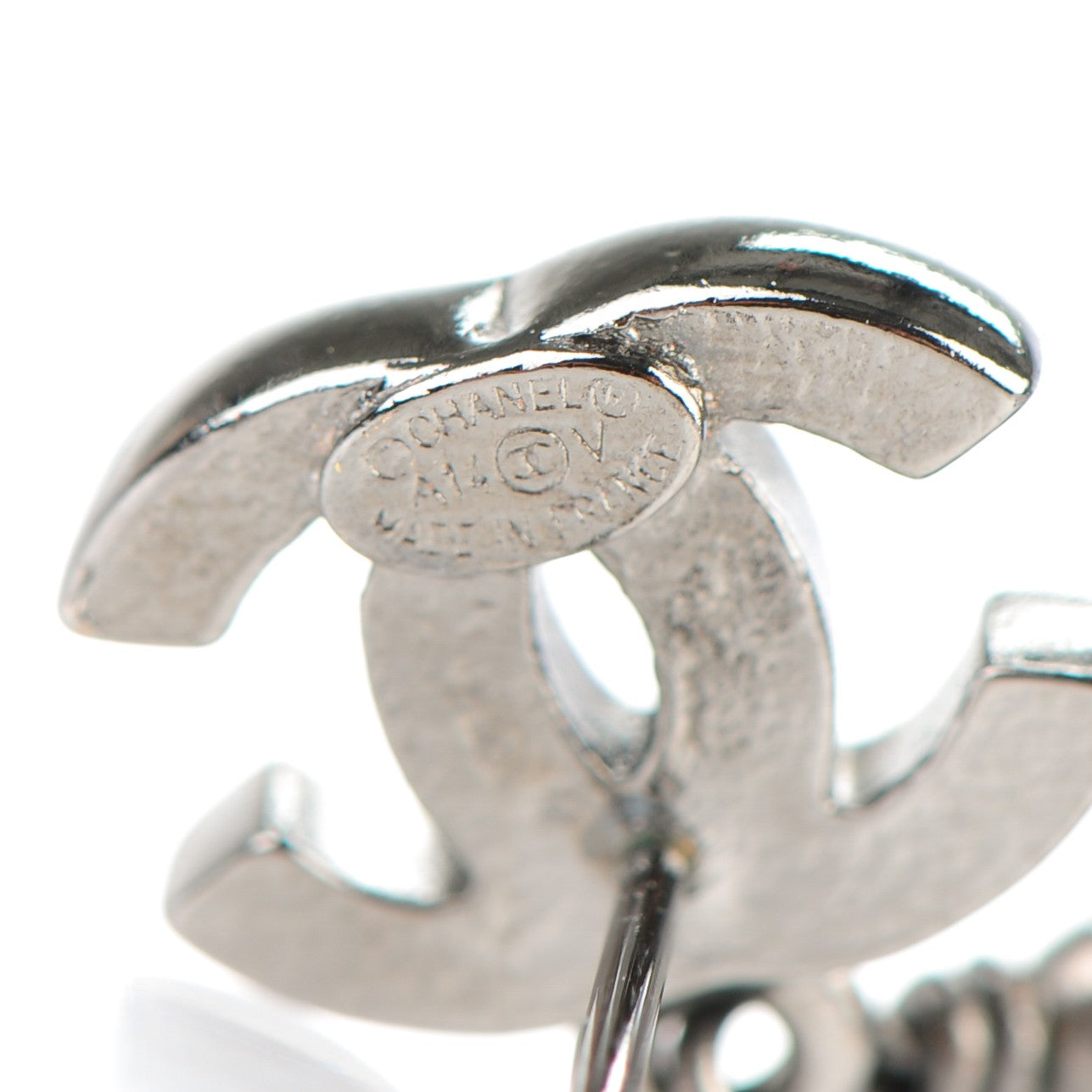 Ruthenium Bead CC Drop Earrings Black