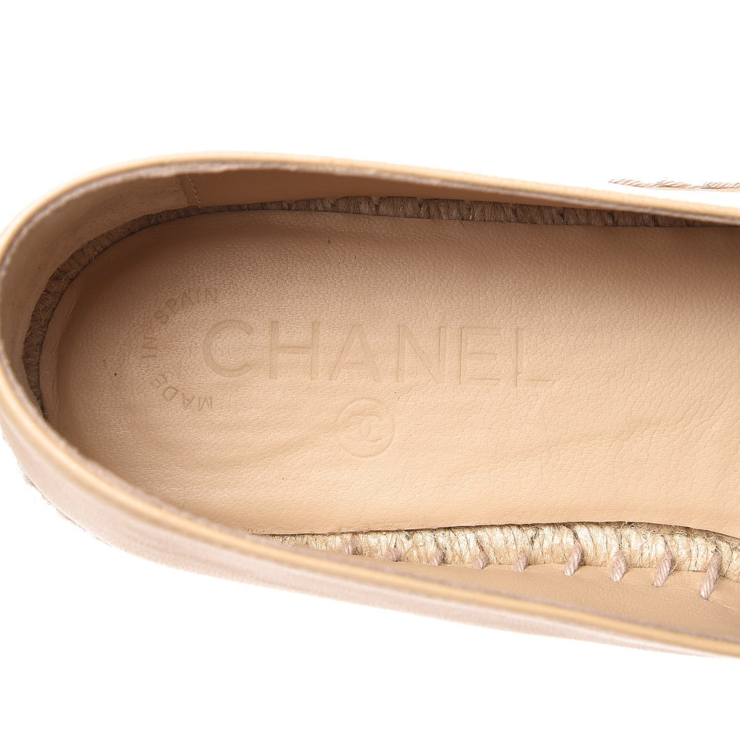 Lambskin CC Espadrilles 39 Beige Black