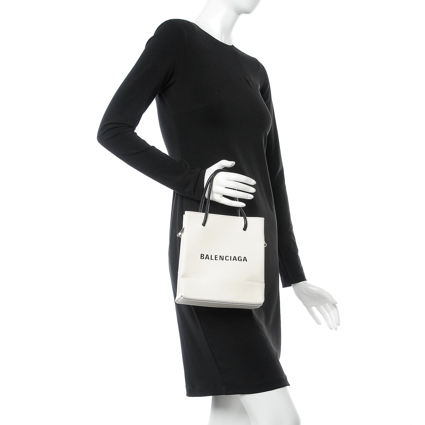 Calfskin Logo XXS Shopping Tote White