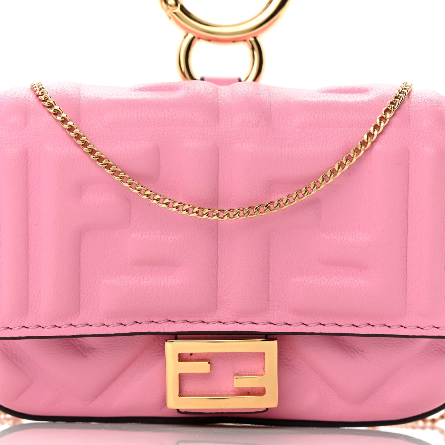 Nappa Matisse FF Embossed Nano Baguette Charm Lollypop