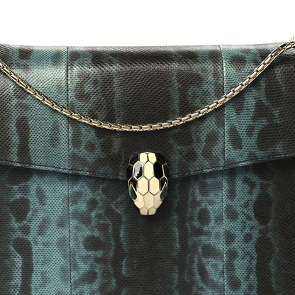 Bulgari Karung Serpenti Forever Shoulder Bag Blue Brown 11 of 13