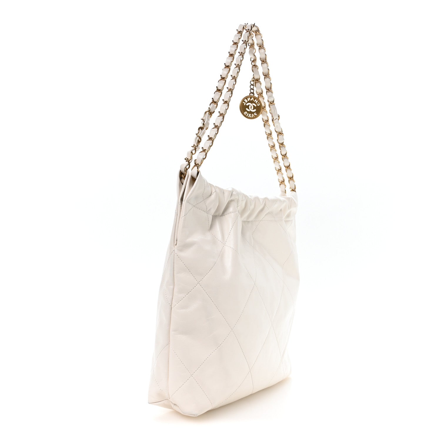 Chanel Shiny Calfskin Quilted Small Chanel 22 White 4 of 11