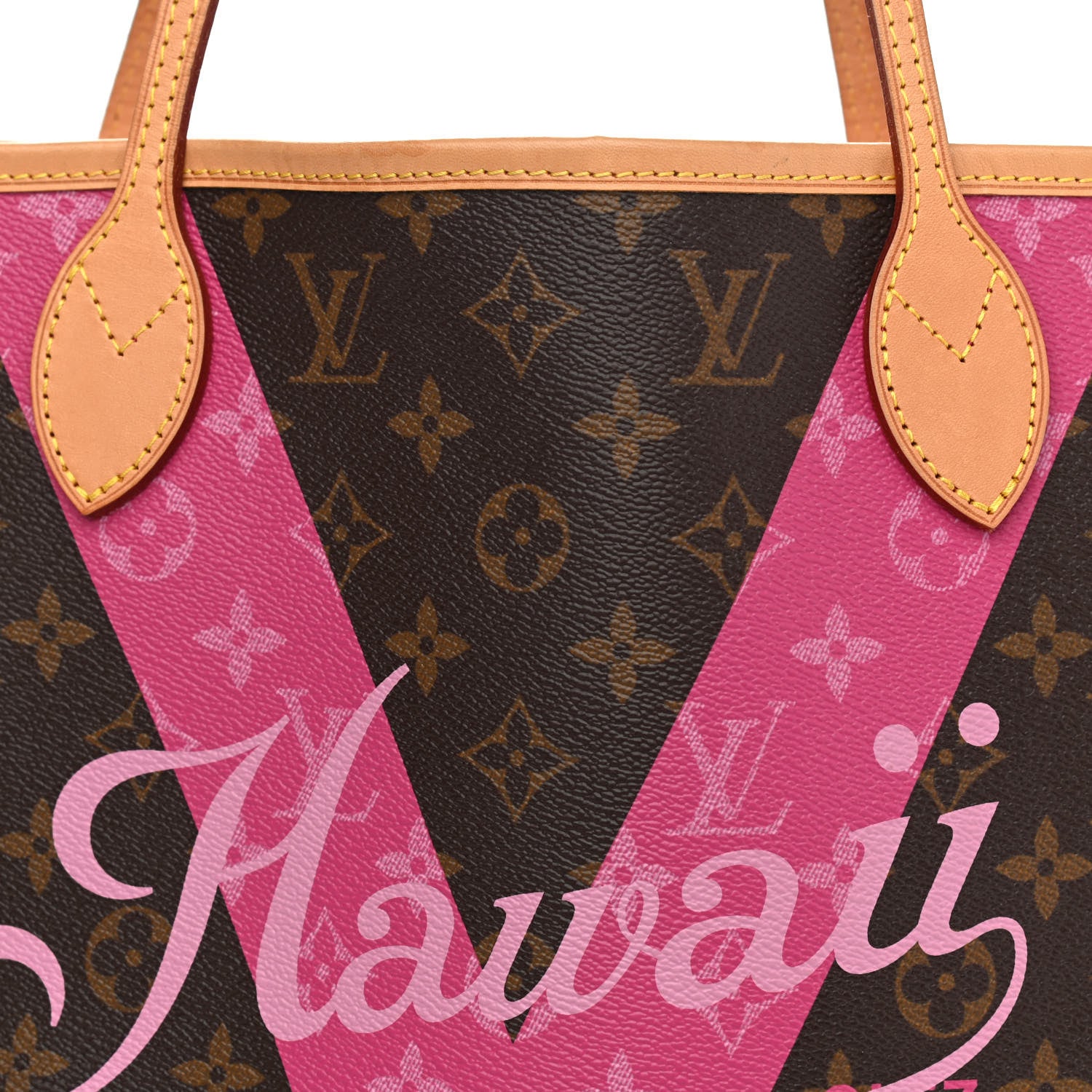 Louis Vuitton Monogram Hawaii V Neverfull MM Hot Pink 10 of 13