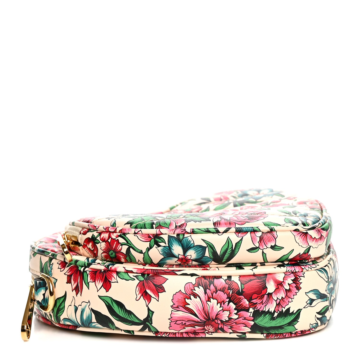 Gucci Calfskin Brit Roses Print Matelasse Diagonal Mini Interlocking G Heart Shoulder Bag Multicolor 4 of 13