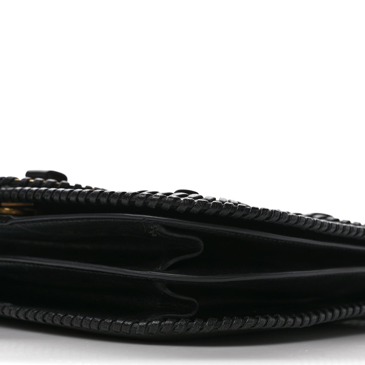 Calfskin Whipstitch Kamelia Shoulder Bag Black