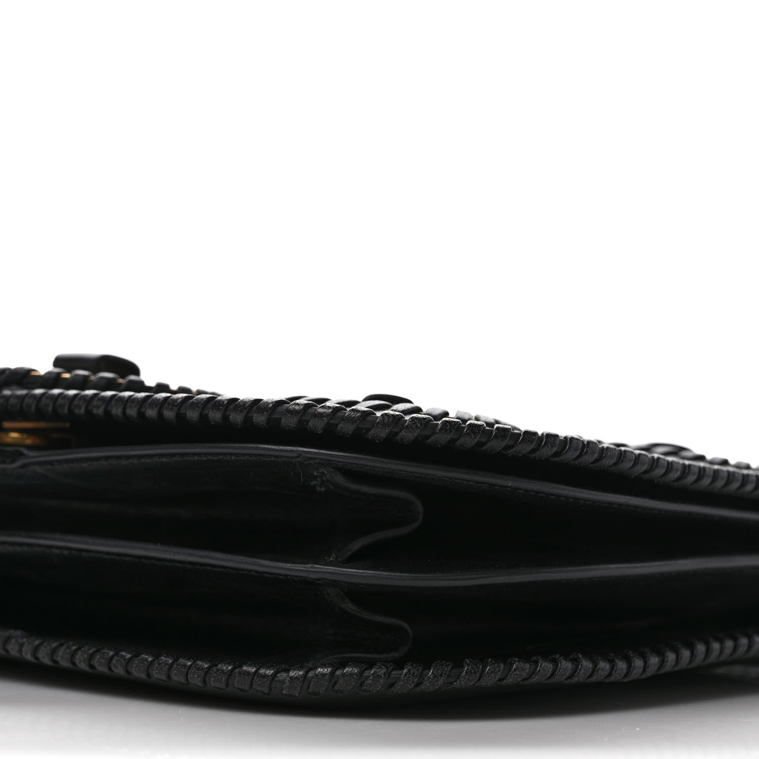 Salvatore Ferragamo Calfskin Whipstitch Kamelia Shoulder Bag Black 8 of 9