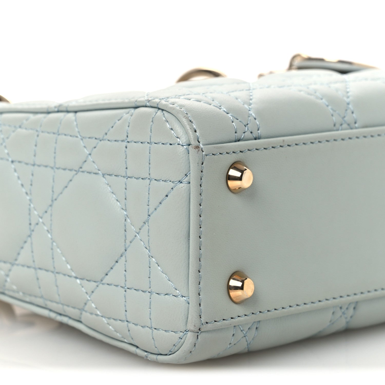 Christian Dior Lambskin Cannage Mini Lady Dior Blue 9 of 14