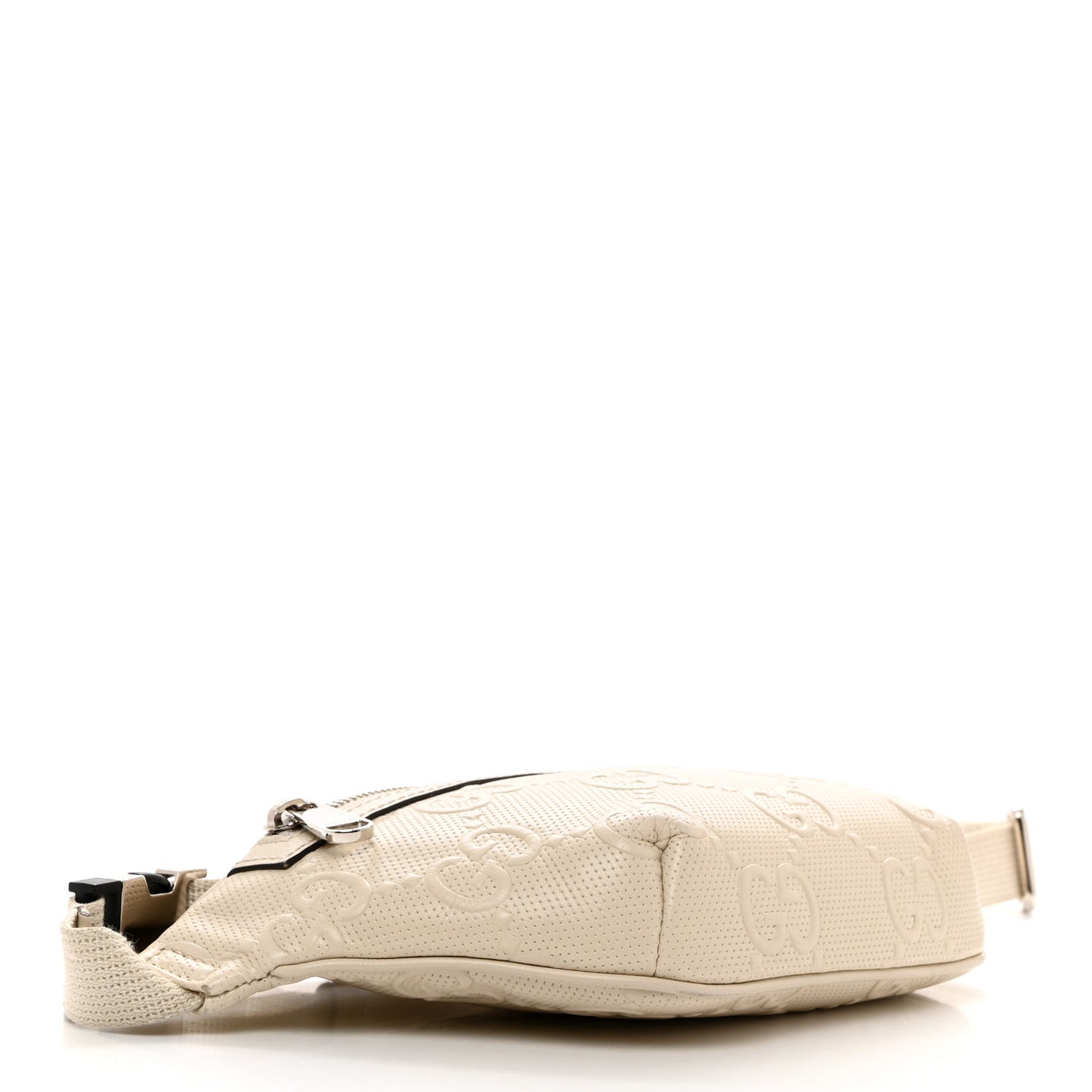 Calfskin GG Tennis Embossed Belt Bag Mystic White