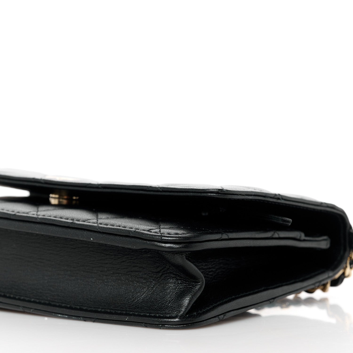 Chanel Lambskin Quilted Pearl Wallet On Chain WOC Black 11 of 12