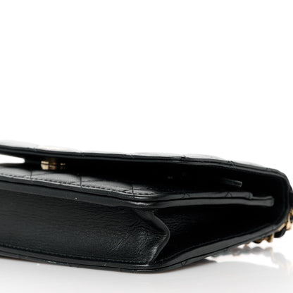 Chanel Lambskin Quilted Pearl Wallet On Chain WOC Black 11 of 12