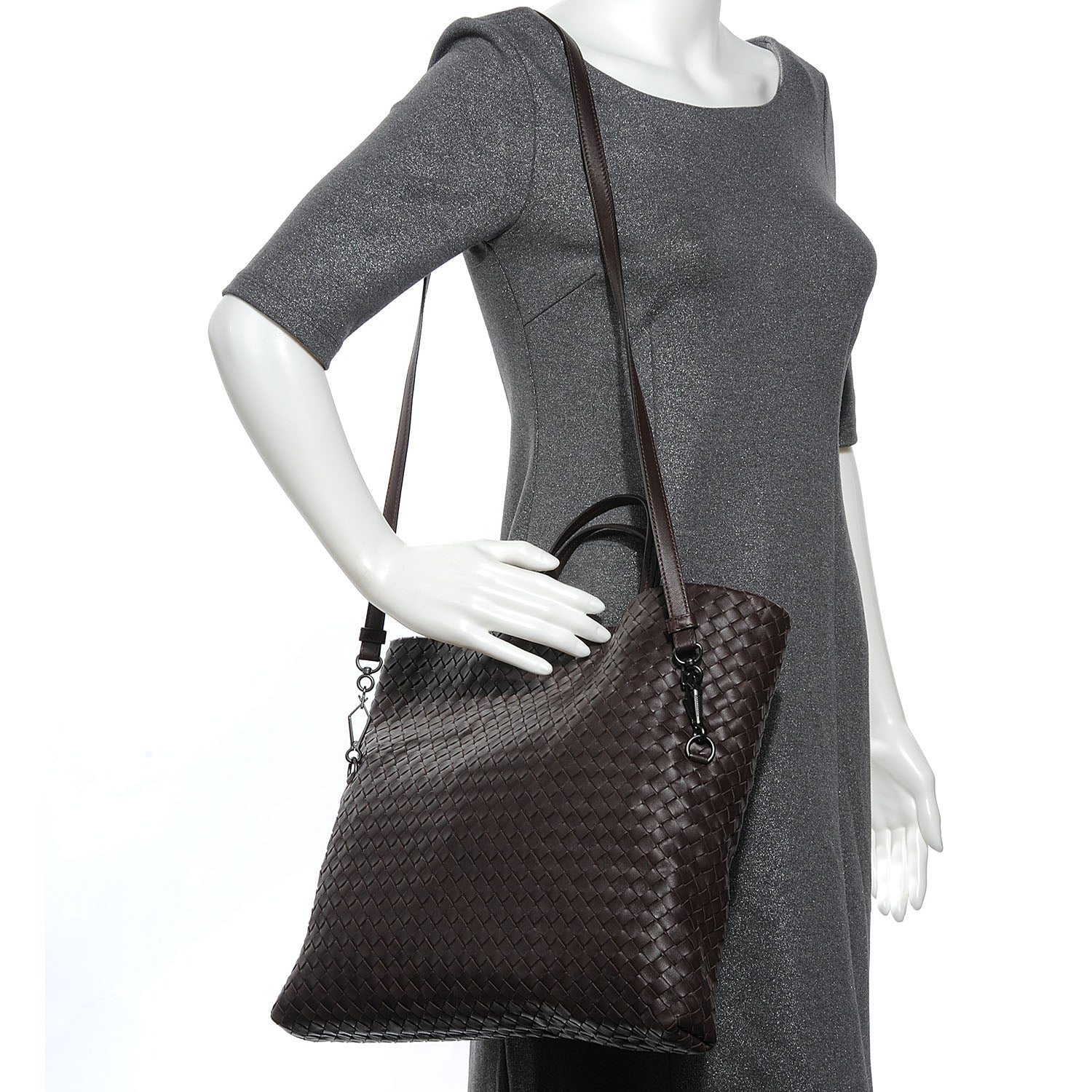 Bottega Veneta Nappa Intrecciato Messenger Tote Coffee Brown 2 of 7