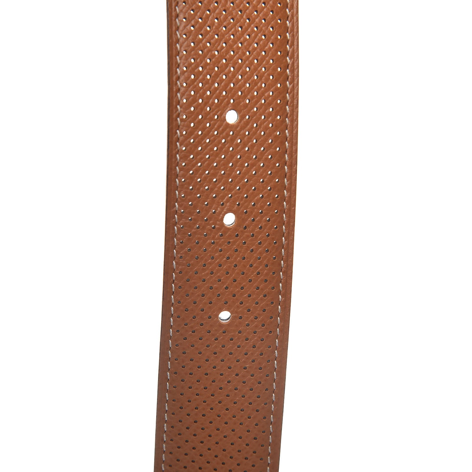 Hermes Epsom Perforated 32mm Belt 95 Gold Black 6 of 7