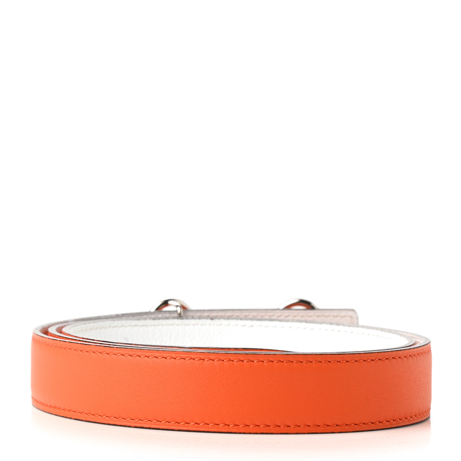 Hermes Swift Epsom 24mm Heritage Belt 85 Orange White 4 of 8