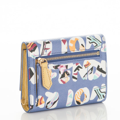 Fendi Glazed Fabric Vitello Elite Fendi Roma French Wallet Cassis Paglia 3 of 7