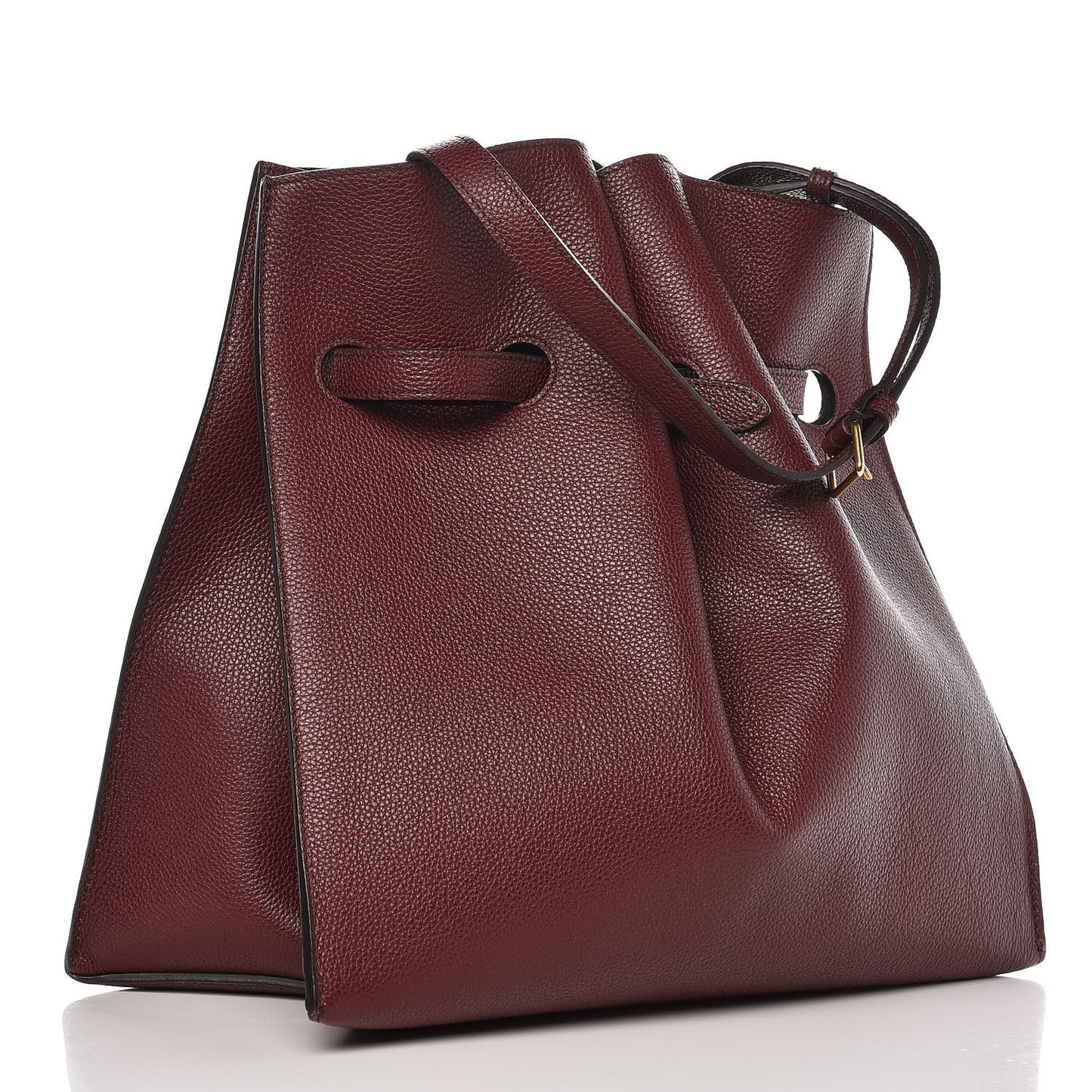 Grained Calfskin Small Tyndale Bucket Bag Burgundy