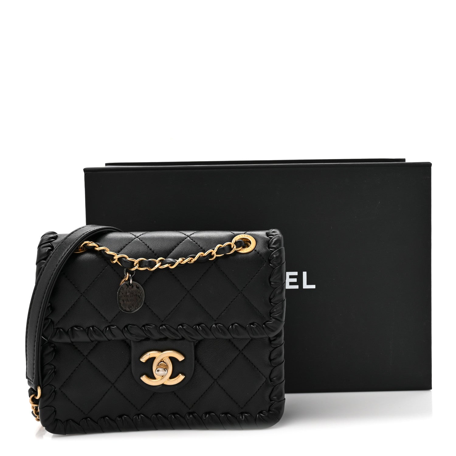 Chanel Calfskin Braided Mini My Own Frame Flap Black 1915732