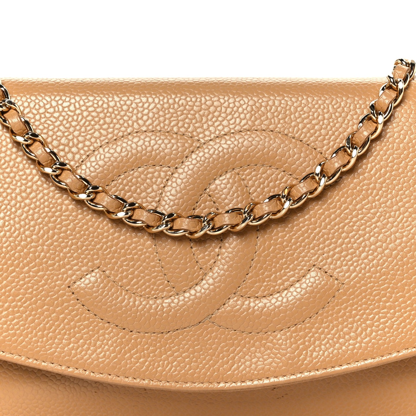 Caviar Timeless CC Wallet on Chain WOC Beige